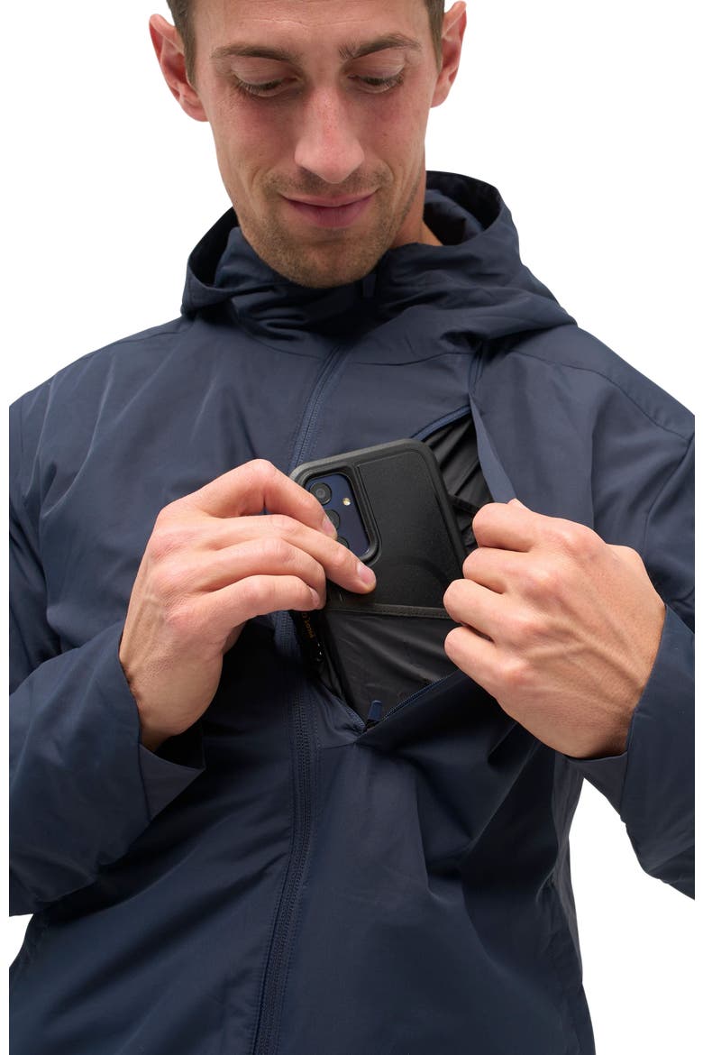 Outset Hooded Water Resistant Travel Jacket, Alternate, color, Navy