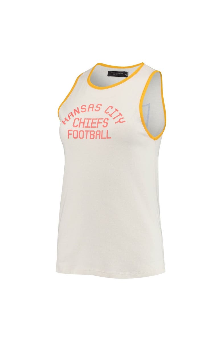 Junk Food Women's Junk Food White/Gold Kansas City Chiefs Throwback Pop Binding Scoop Neck Tank Top, Alternate, color, 