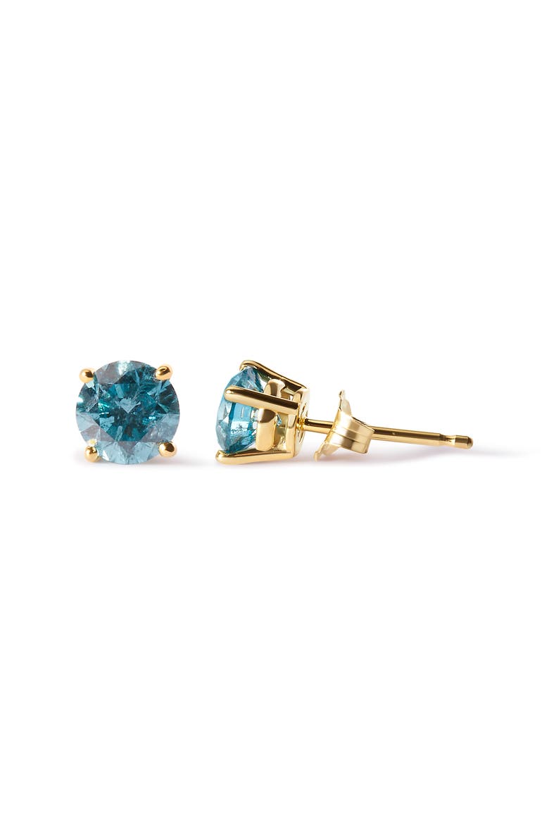 14K Yellow Gold 1.0 Cttw Treated Diamond Solitaire Stud Earrings, Alternate, color, Yellow