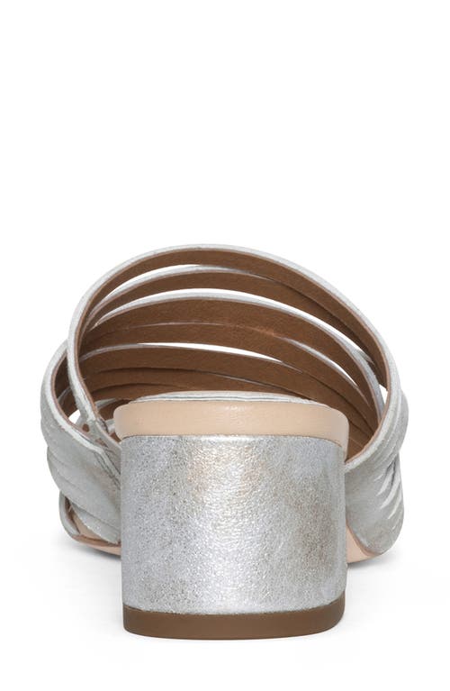 Donald Pliner Strappy Block Heel Sandal In Silver