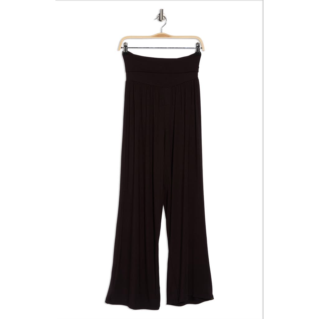Renee C Folover Waist Jersey Pants In Black