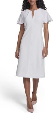 Tommy Hilfiger Keyhole Short Sleeve Midi Dress
