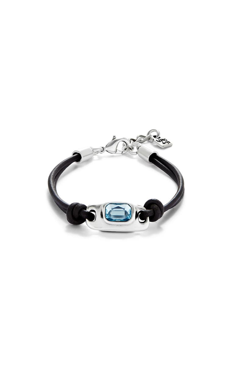 UNODE50 Blue Faceted Crystal Bracelet, Main, color, Silver