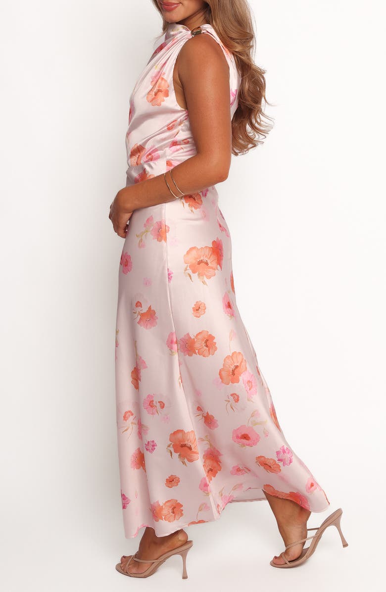 Petal & Pup Frayla Floral Print Satin Dress, Alternate, color, Pink Floral