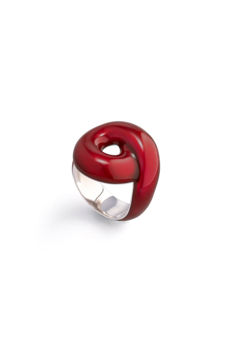 Burgundy Enamel Tarallo Ring, Main, color, Burgundy