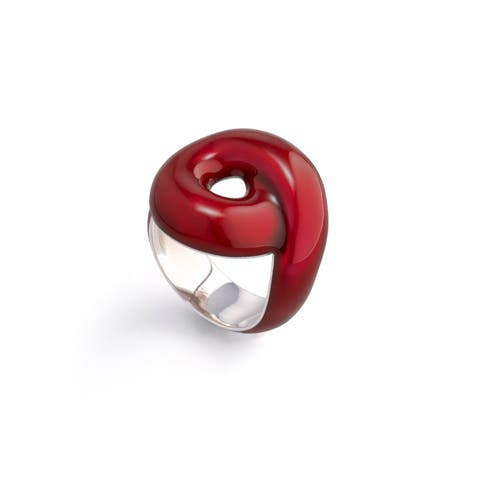 Burgundy Enamel Tarallo Ring