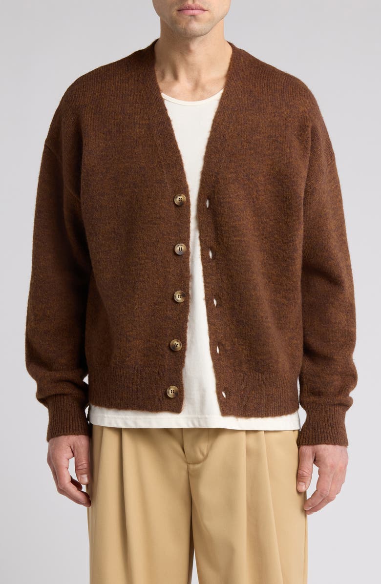 Elwood Mitford Hound V-Neck Graphic Cardigan, Main, color, 