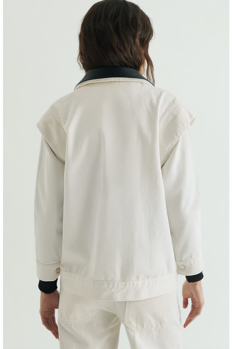 Contrast Denim Jacket, Alternate, color, Ecru