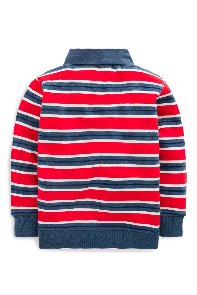Kids' Collared Striped Sweatshirt, Alternate, color, BLOOD ORANGE / NAVY MARL