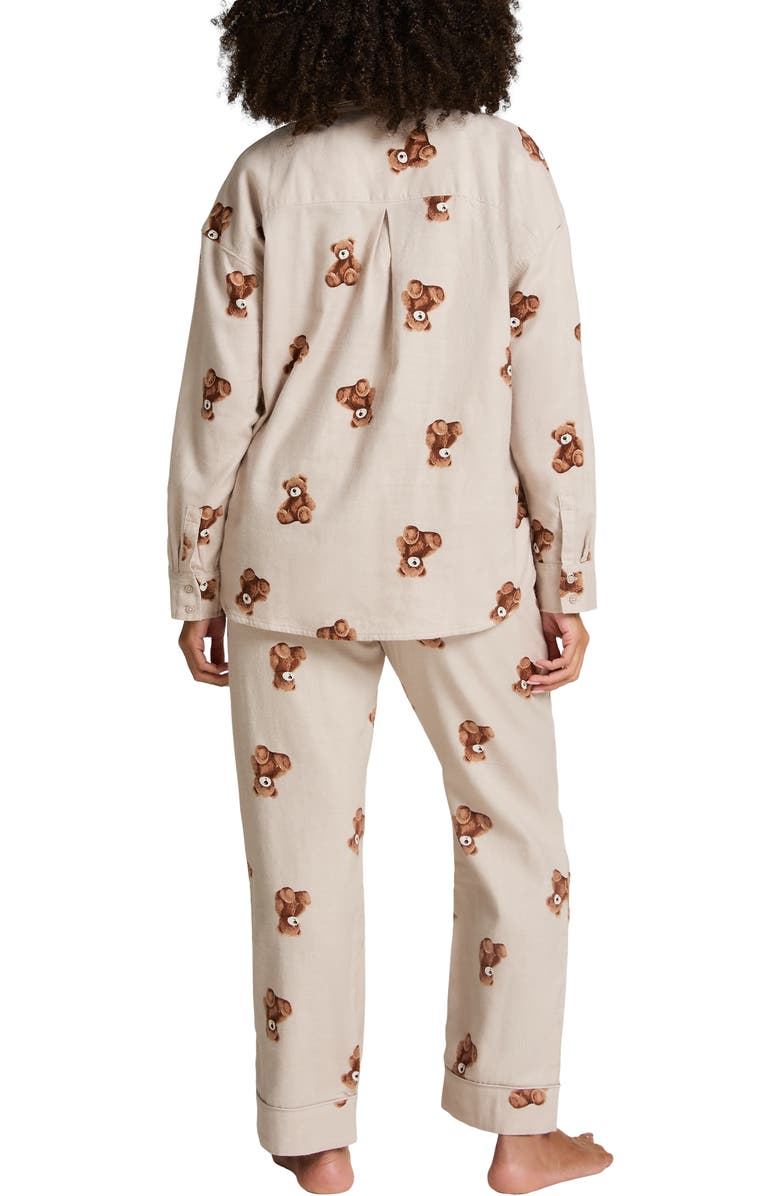 Hunkemöller Pant Flannel Straight Bear, Alternate, color, Grey