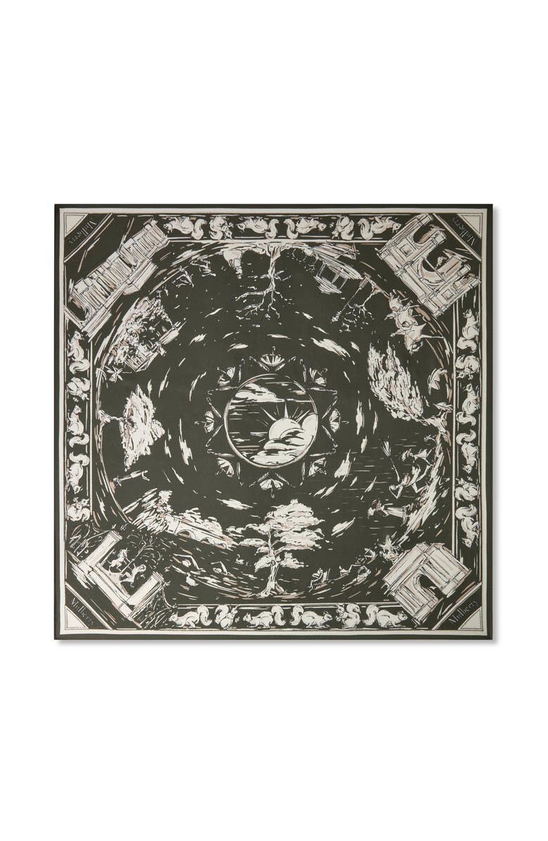 Mulberry Square Scarf - British Park, Main, color, Juniper Green