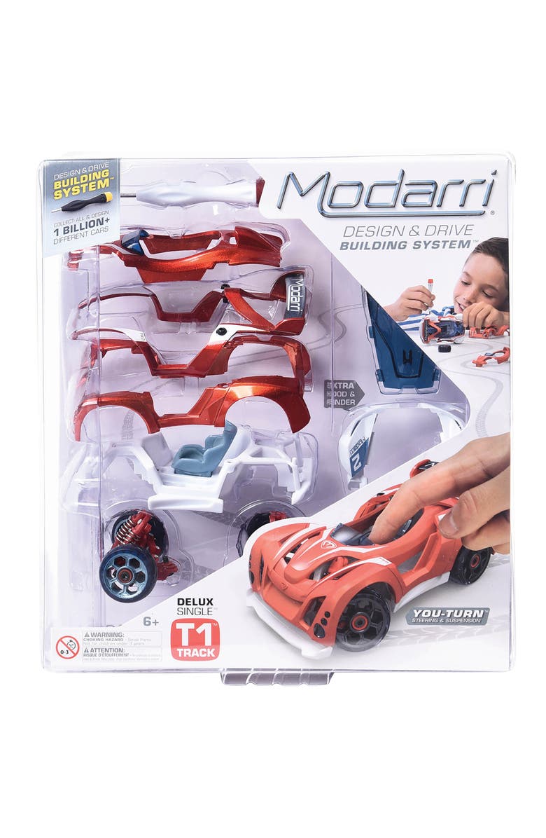 Modarri T1 Track Car Deluxe Single Design & Build Toy Car, Main, color, Multicolored
