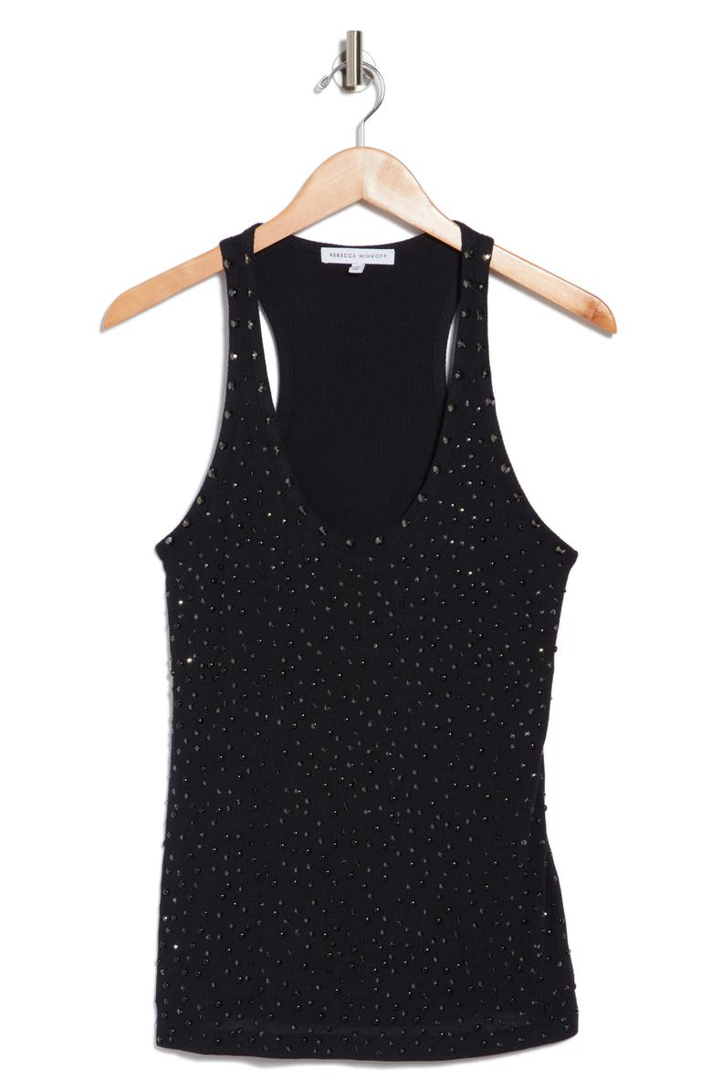 Rebecca Minkoff Edie Embellished Scoop Neck Tank, Alternate, color,