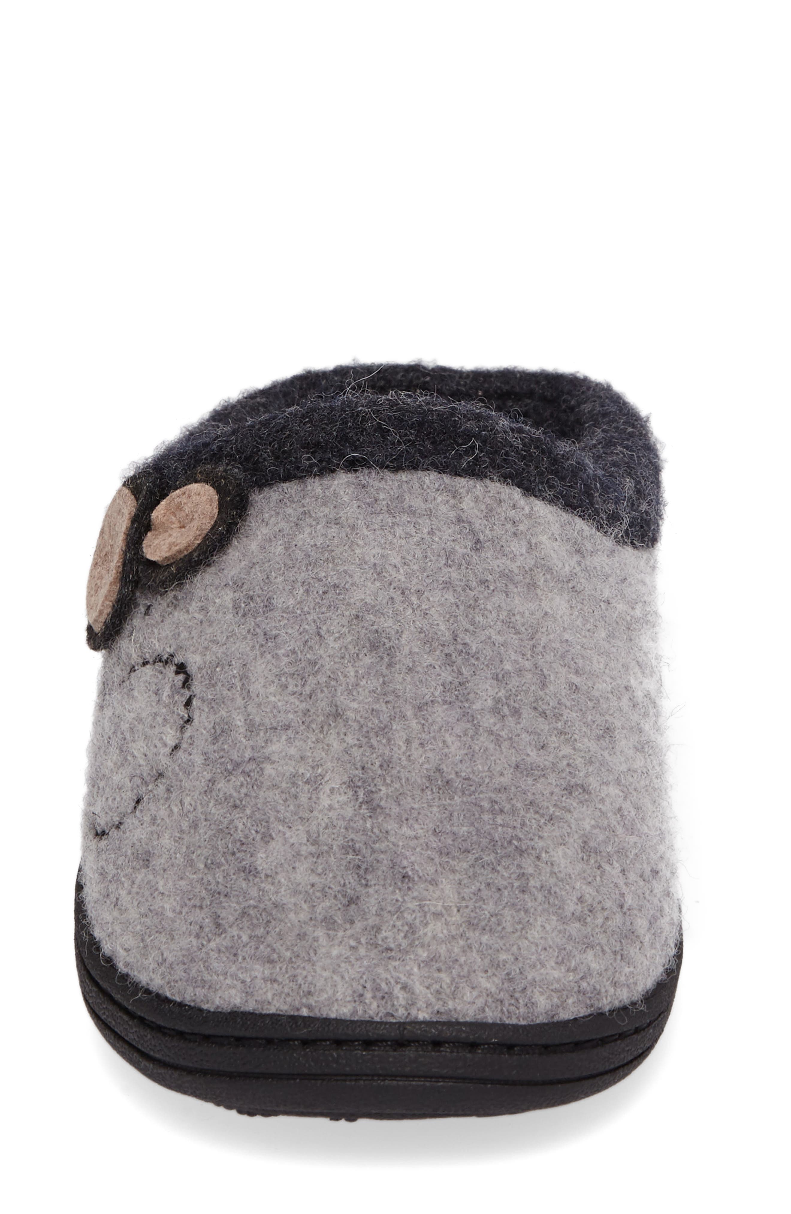 Acorn Dara Wool Blend Slipper, Alternate, color, Light Grey Button