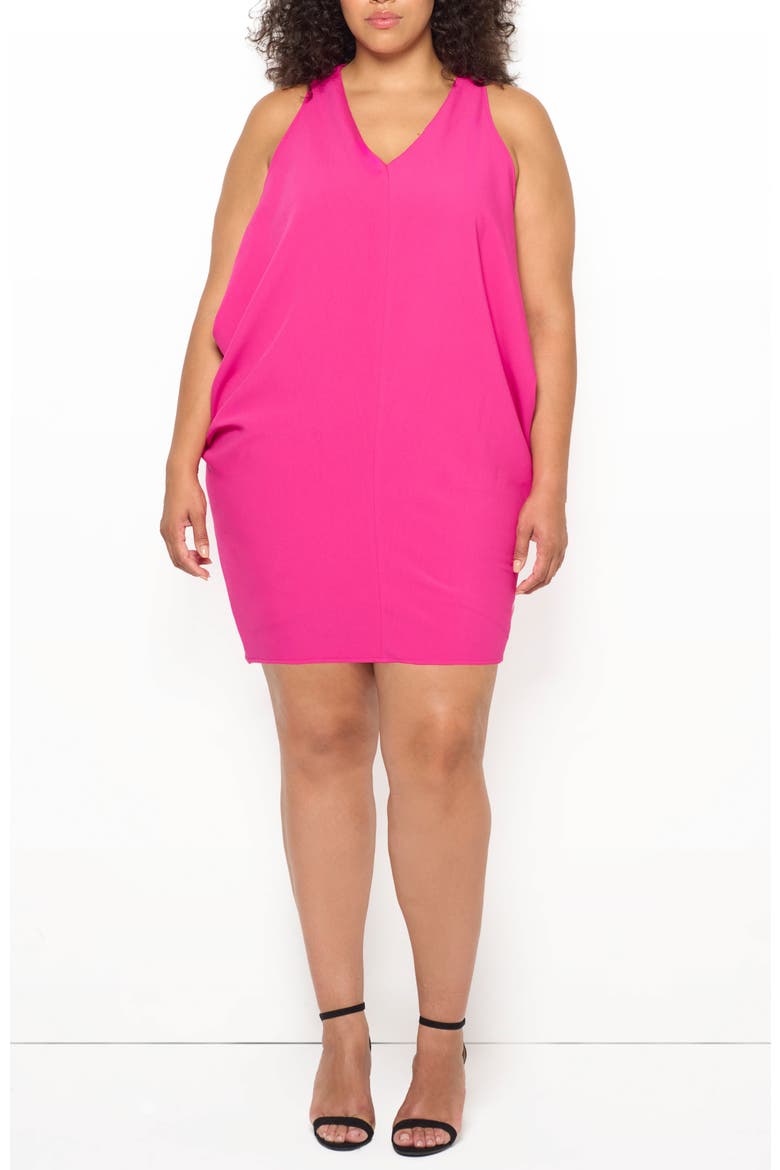 Valentina Drape Dress, Alternate, color, Magenta