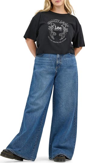 High Waist Pleated Wide Leg Jeans