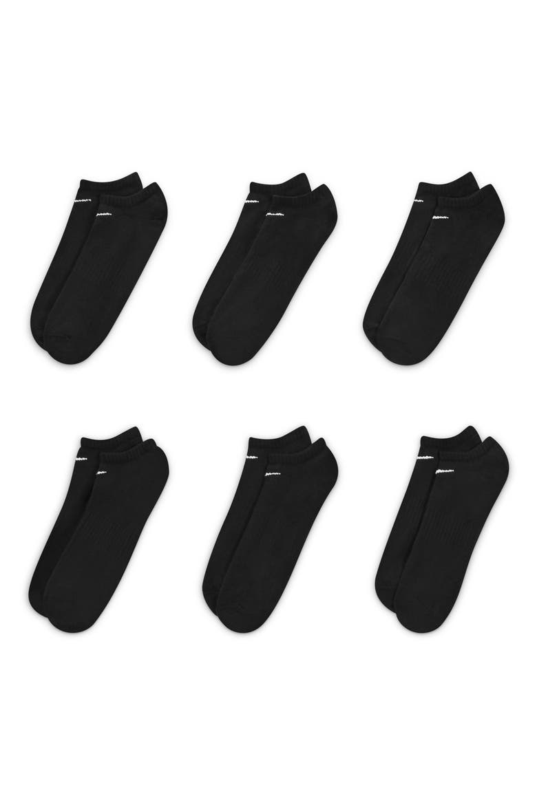Everyday 6-Pack Lightweight Low Cut Socks, Main, color, BLACK/WHITE