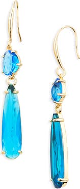 EYE CANDY LOS ANGELES Blue Crystal Drop Earrings