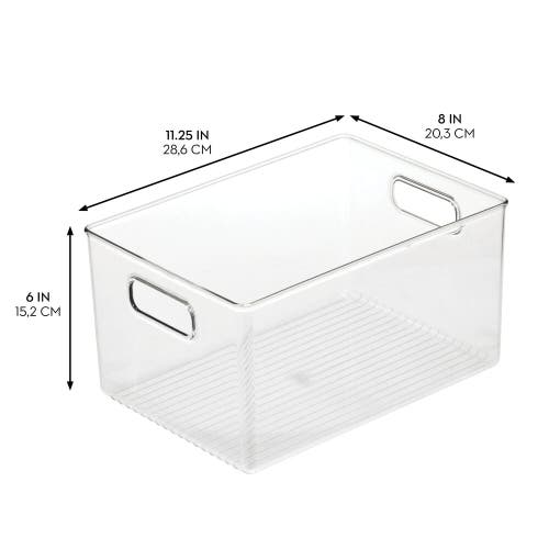 Linus Pantry Organizer Bins With Handles In Transparent