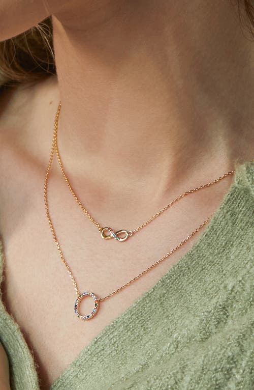 Estella Bartlett Cubic Zirconia Circle Pendant Necklace In Gold