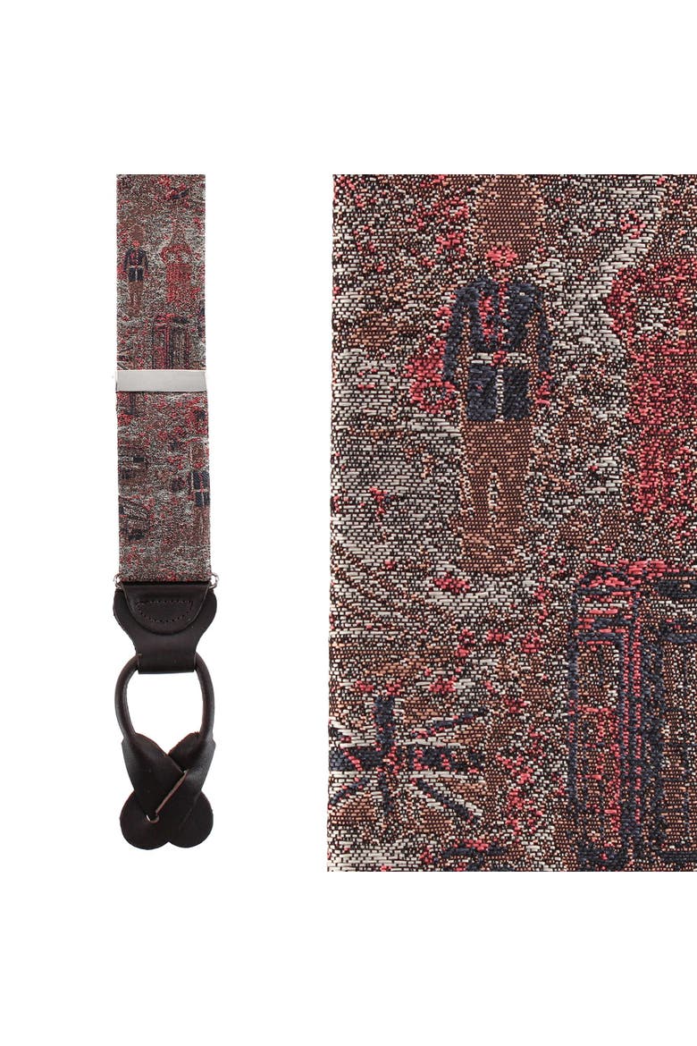 London Tapestry Silk Novelty Button End Suspenders, Main, color, Multiple