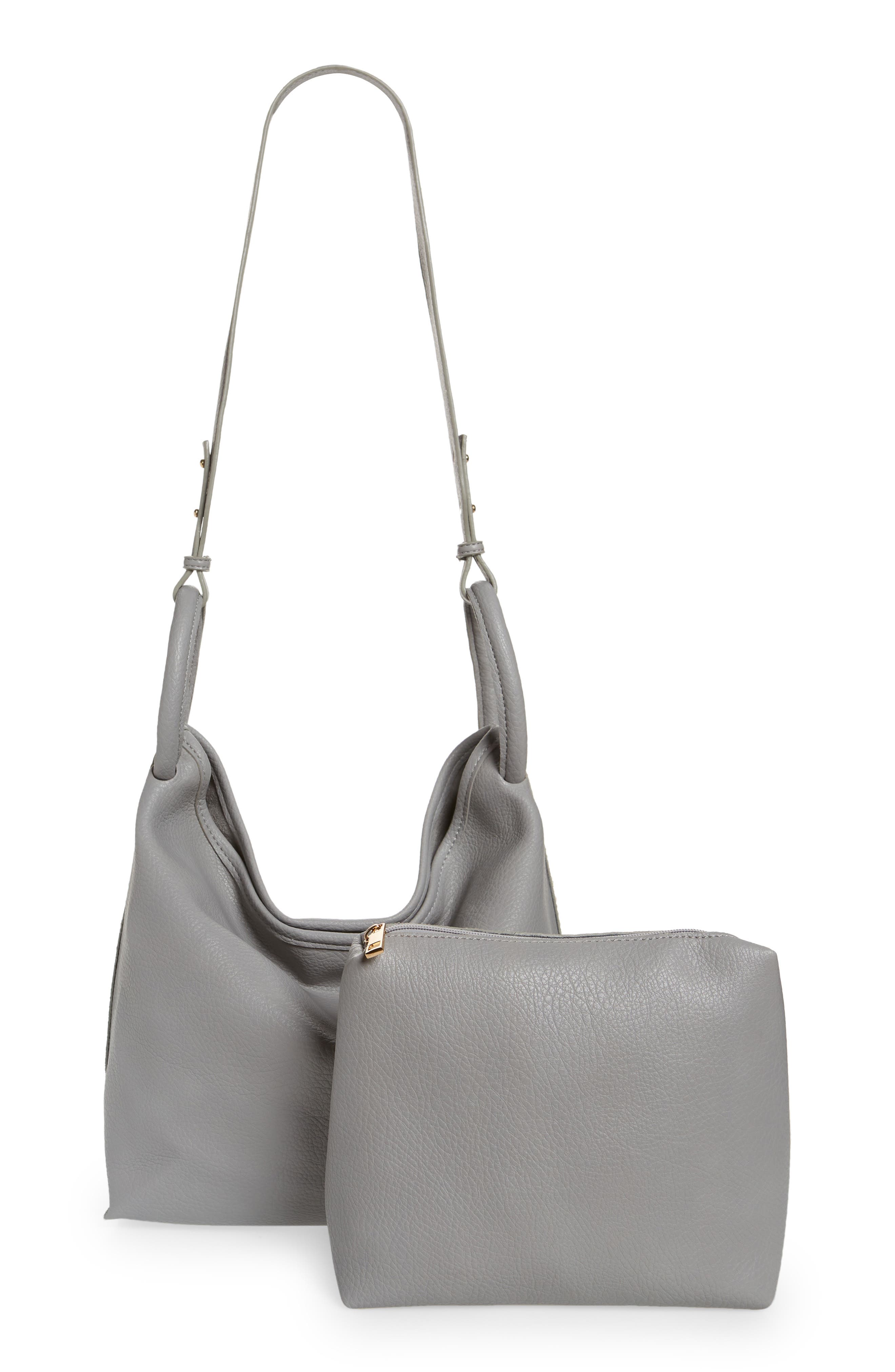 Street Level Slouchy Faux Leather Leather Shoulder Bag, Alternate, color, 