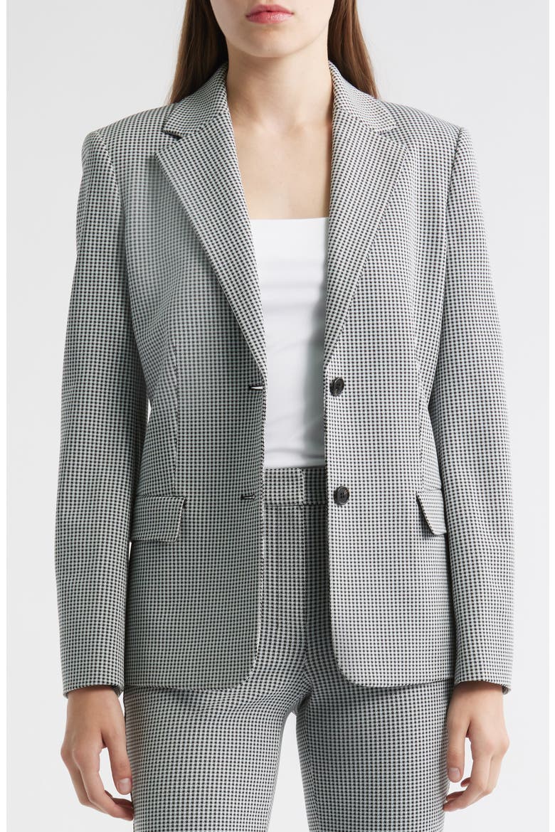 Check Single Breasted Blazer, Alternate, color, BLACK MULTI