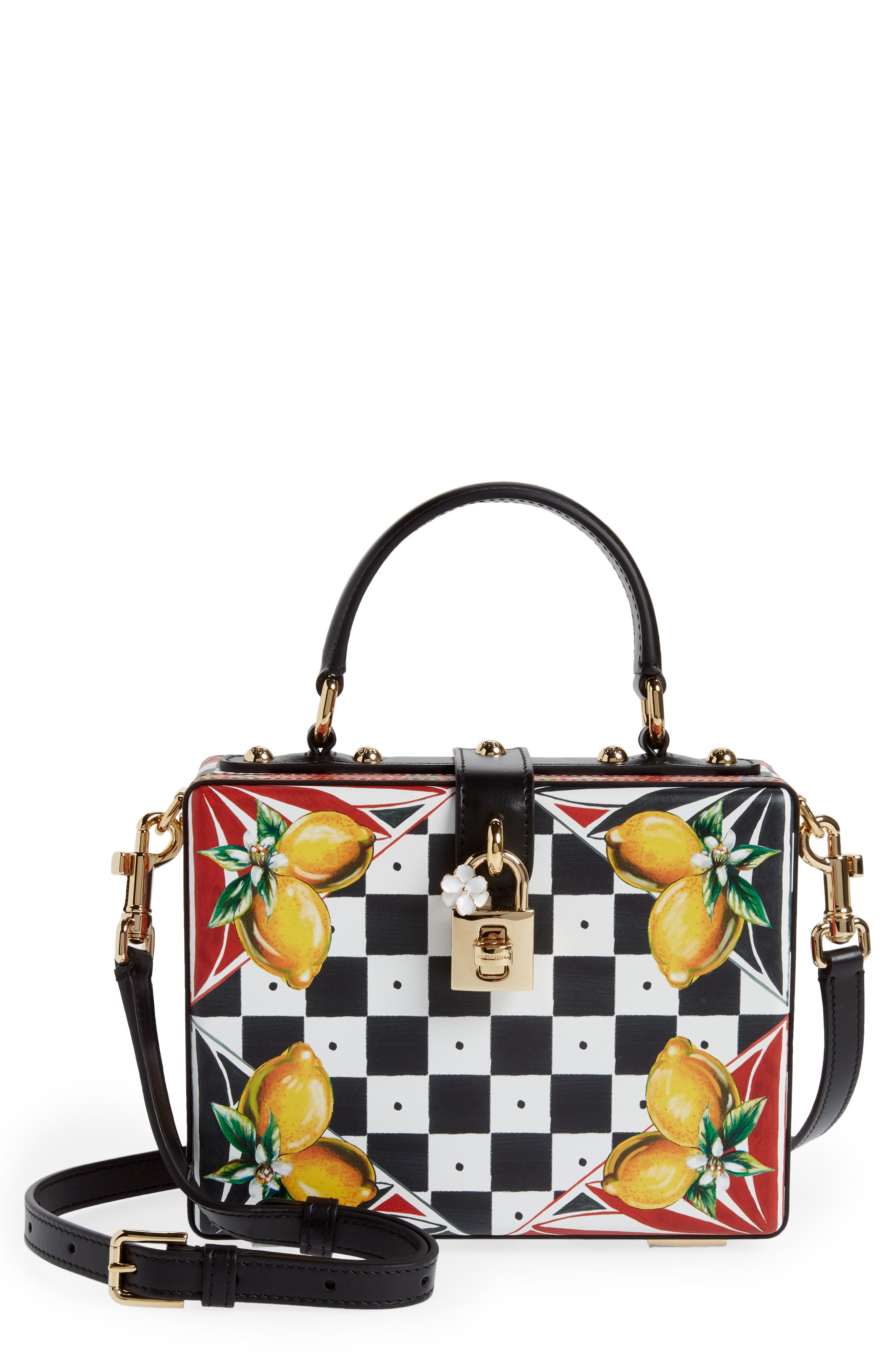 Dolce&Gabbana Dolce Carretto Print Leather Box Bag, Main, color, 