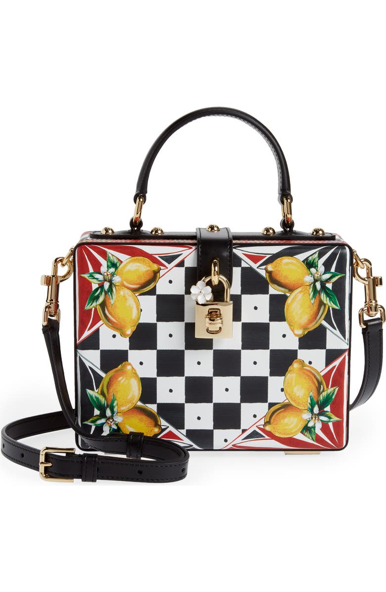 Dolce&Gabbana Dolce Carretto Print Leather Box Bag, Main, color,