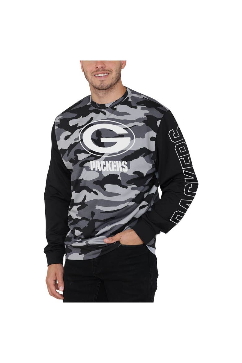 Men's FOCO Black Green Bay Packers Camo Long Sleeve T-Shirt, Alternate, color, Black