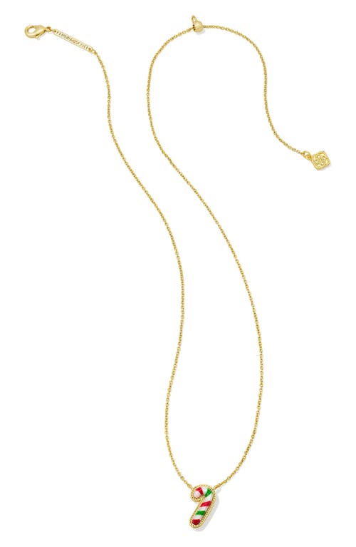 Kendra Scott Candy Cane Pendant Necklace In Gold