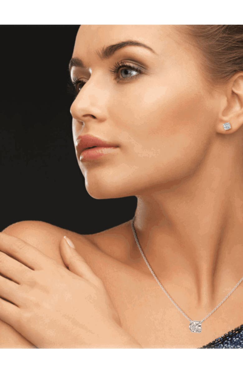 Hollywood Sensation White Gold Cubic Zirconia Heart Pendant Necklace, Alternate, color, Silver