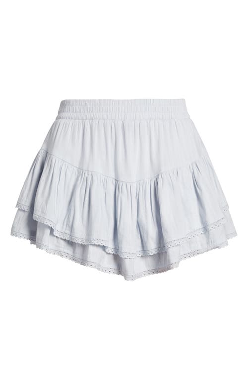 Bp. Lace Trim Ruffle Skort In Blue Dawn