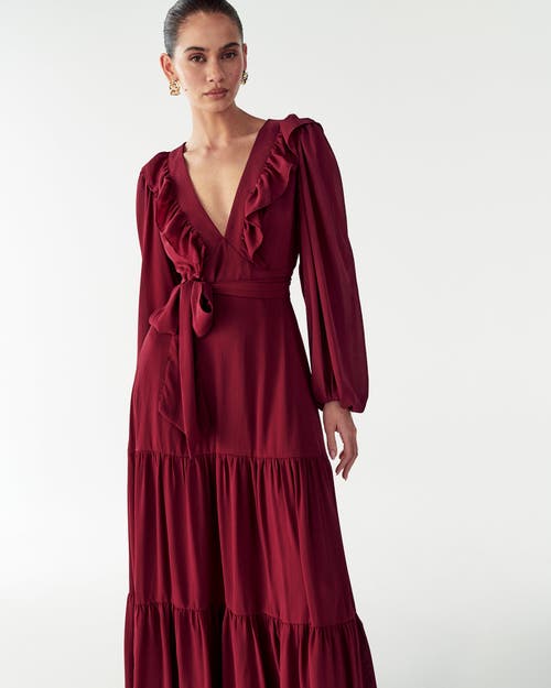 Willa Allie Maxi Dress In Burgundy