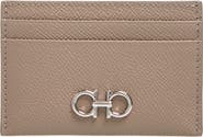 FERRAGAMO Double Gancio Leather Card Holder