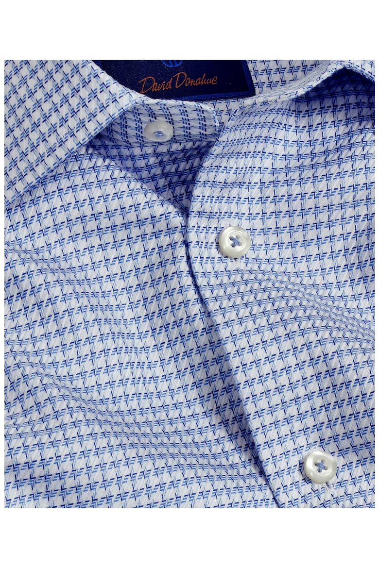 Trim Fit Twill Texture Check Dress Shirt, Alternate, color, BLUE/ SKY