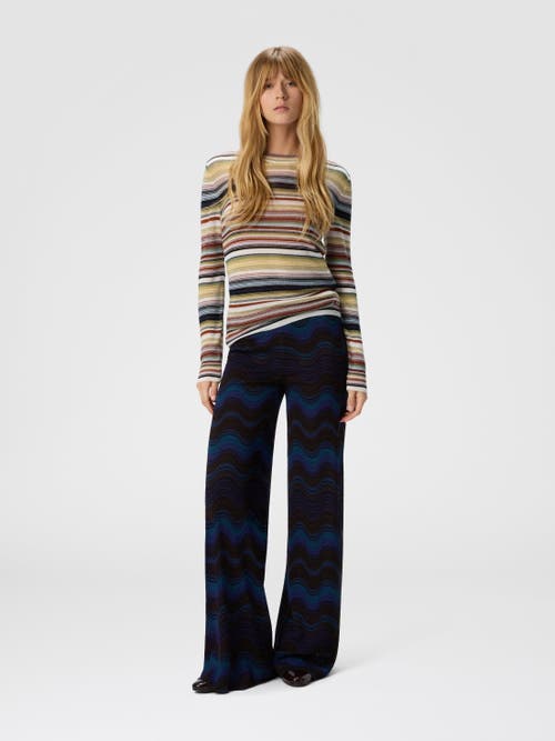 Missoni Palazzo Trousers With Wave Pattern In Black