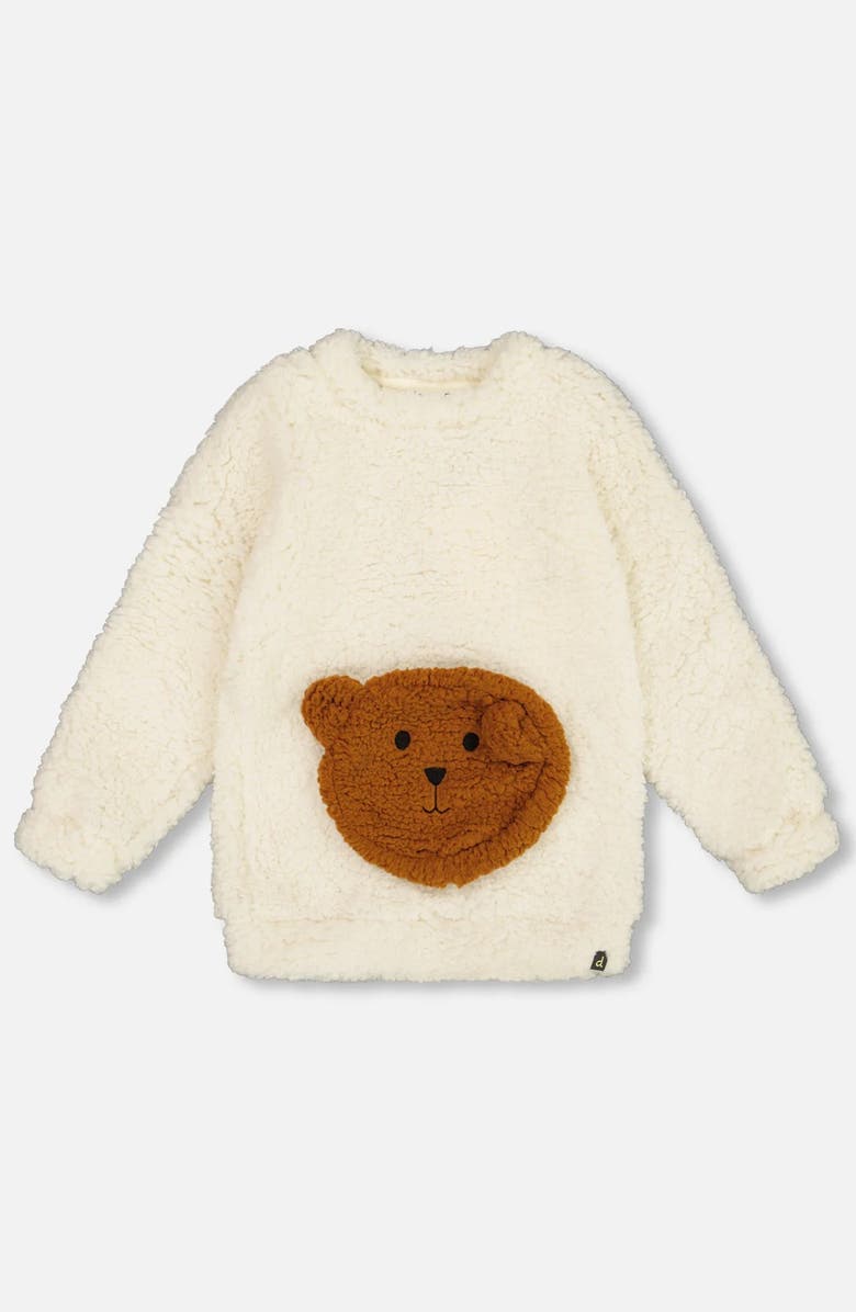 Deux par Deux Plush Tunic with Bear Pocket, Main, color,