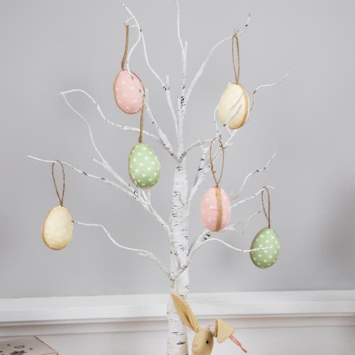 Northlight Fabric Pastel Easter Egg Ornament Decorations In Green