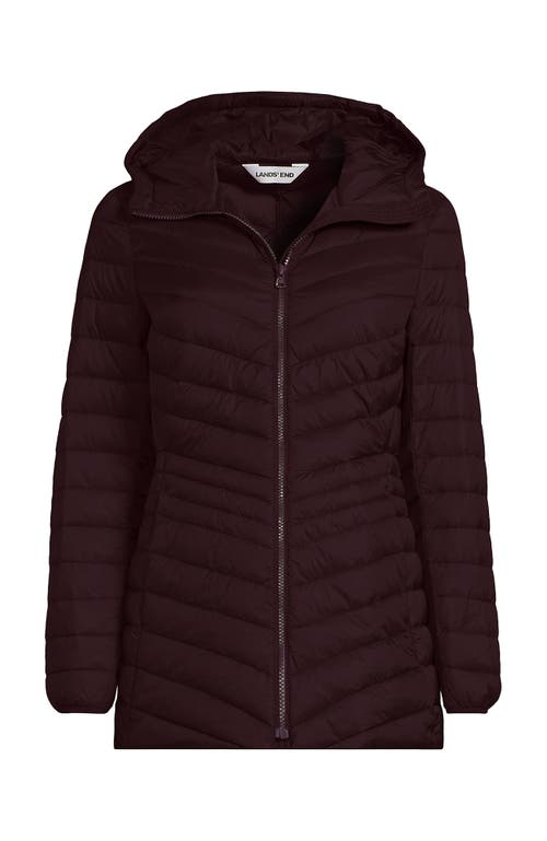 Lands' End Ultralight Packable Down Jacket In Burgundy