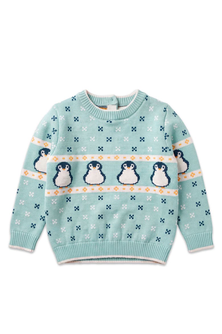Fairisle Knitted Jumper, Main, color, Penguin Christmas Ether