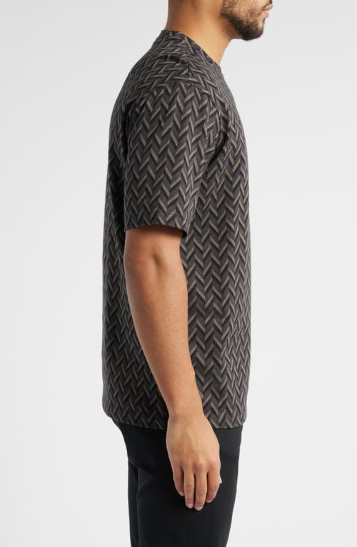 Emporio Armani Cotton Geometric Print T-shirt In Dark Grey