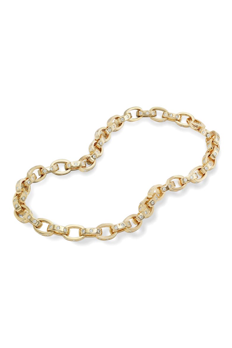 Ashley Cubic Zirconia Chain Link Necklace, Alternate, color, GOLD-WHITE