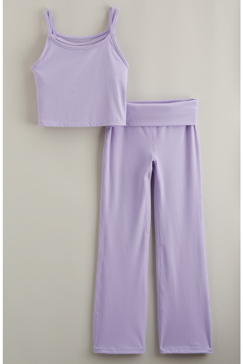 Kids' Rib Camisole & Pants Set, Main, color, PURPLE SPRAY