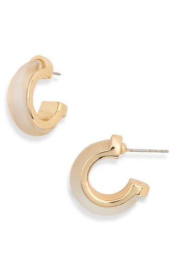 Nordstrom Rack Frosted Resin Huggie Hoop Earrings In Gold