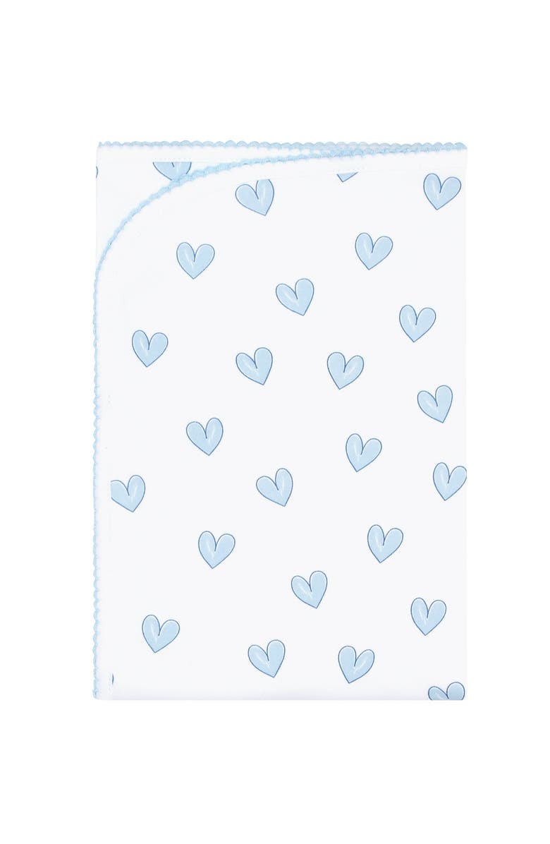 Nellapima Baby Girl Cotton Blanket, Main, color, Blue Heart