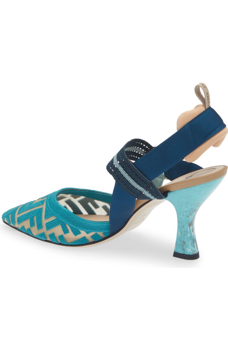 Fendi Colibri Mesh Slingback Pump, Alternate, color, Blue