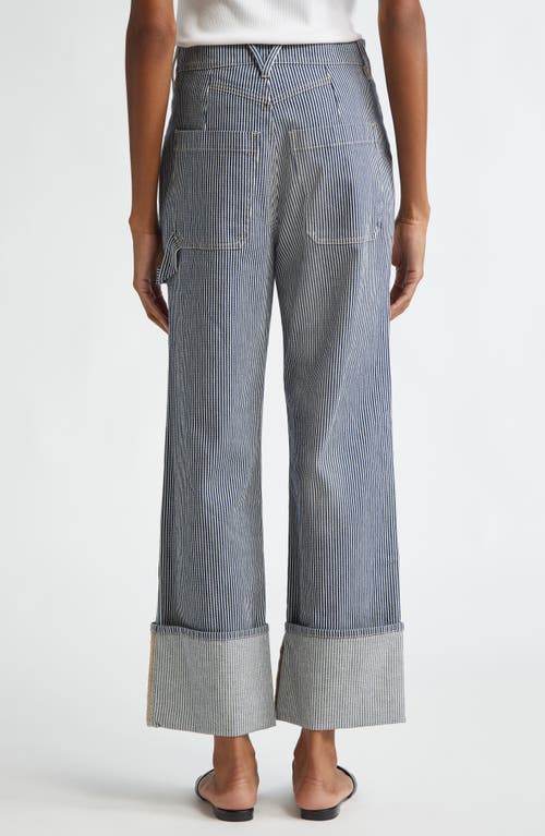 Veronica Beard Dylan Stripe High Waist Relaxed Straight Leg Jeans In Solstice Stripe