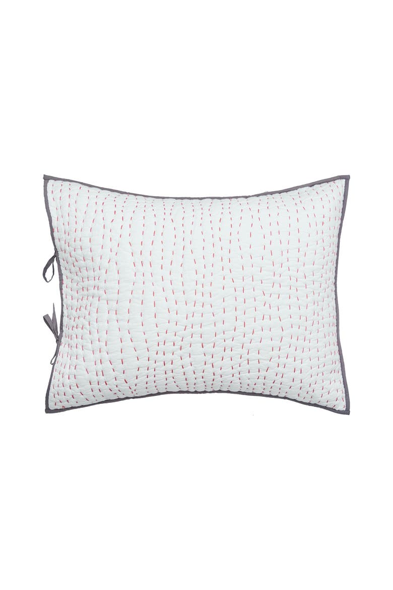 Polly Reversible Cotton Standard Sham 20" x 26", Alternate, color, Grey