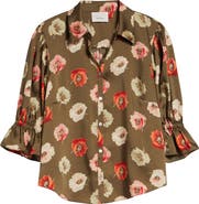 Cinq à Sept Fiona Floating Poppies Button-Up Top